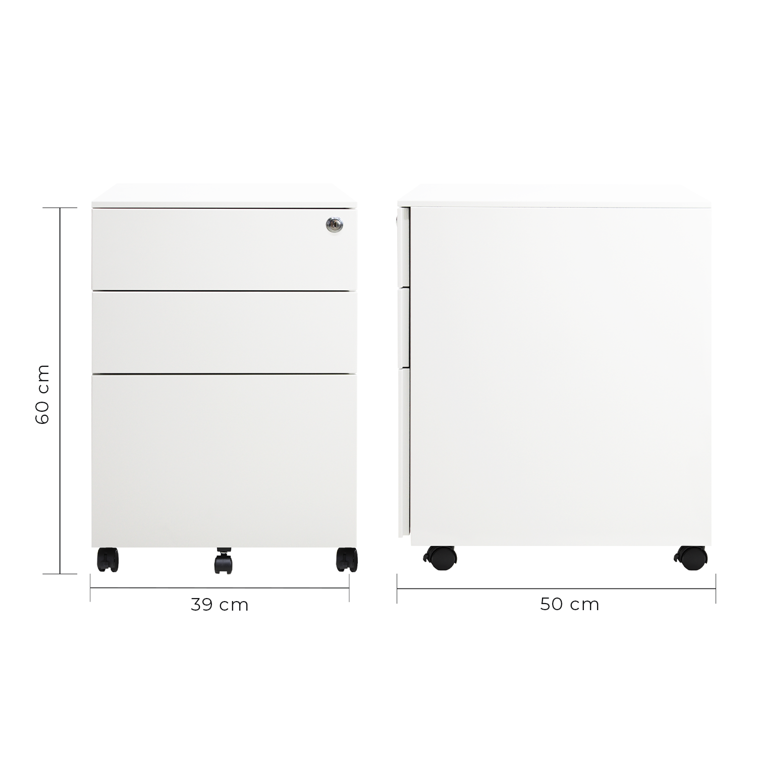 Isométrico archivero metálico blanco