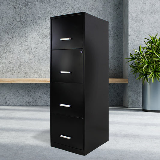 Archivero metálico negro de 4 cajones