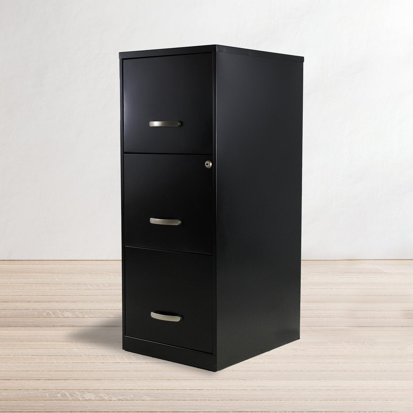 Archivero metálico negro de 3 cajones