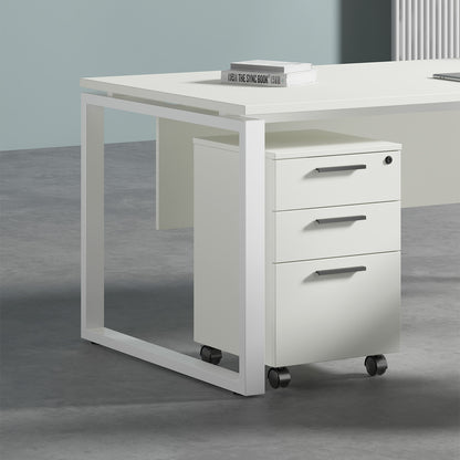 Archivero blanco de melamina de tres cajones
