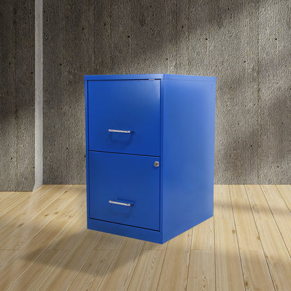Archivero metálico azul de dos cajones
