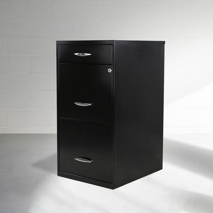 Archivero metálico negro de tres cajones